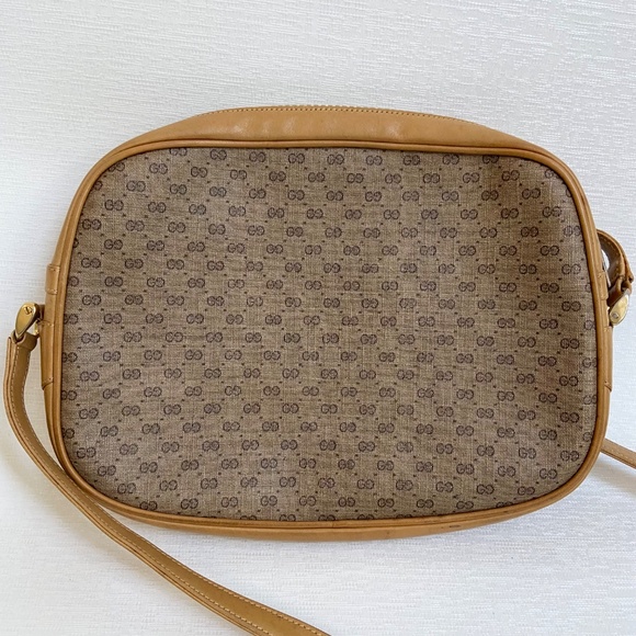 Authentic Gucci Crossbody Shoulder Bag - Vintage - PVC & Leather - Micro GG - Picture 2 of 13